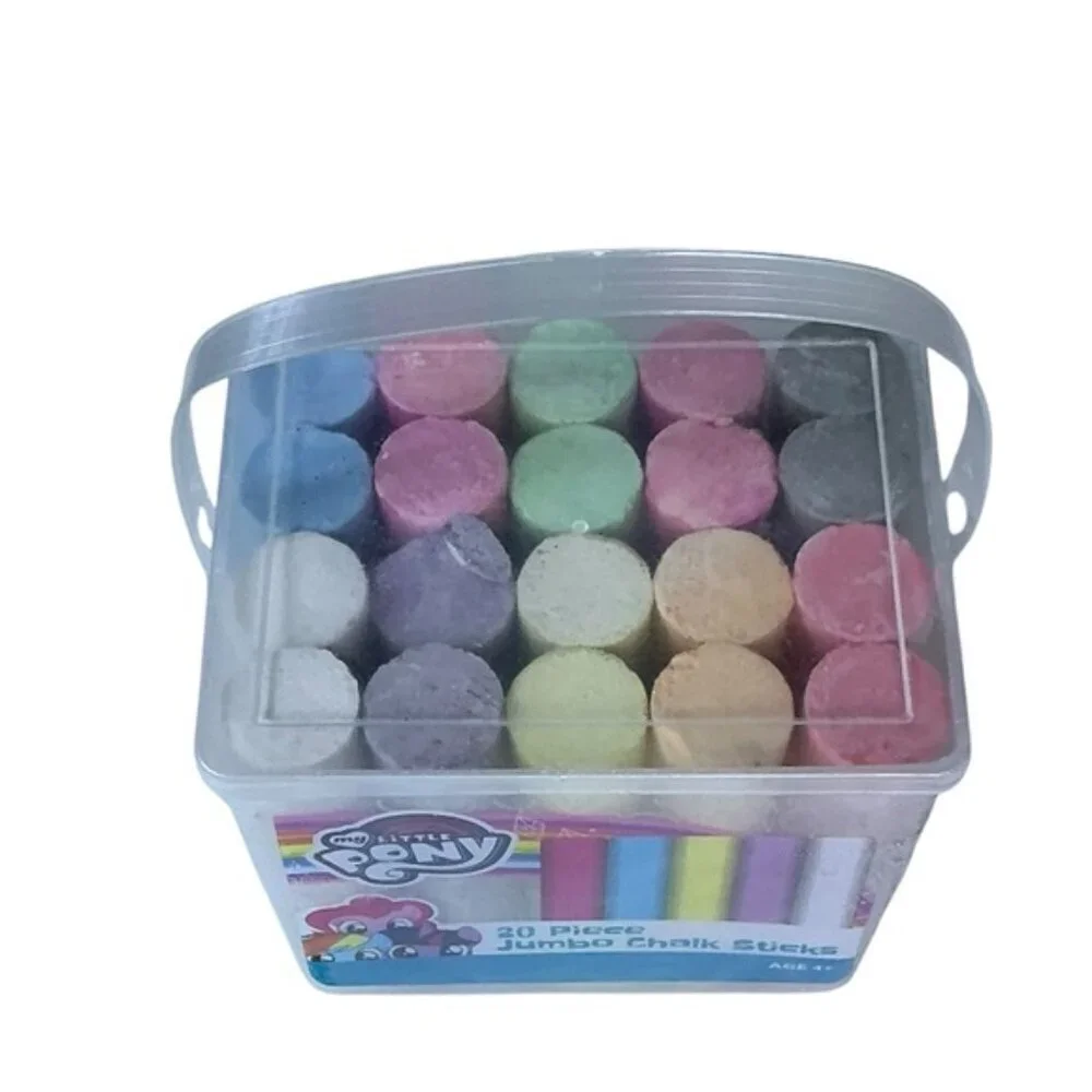 My Little Pony Jumbo Sidewalk Chalk Sticks in Storage Tub 20 Piece Multicolor